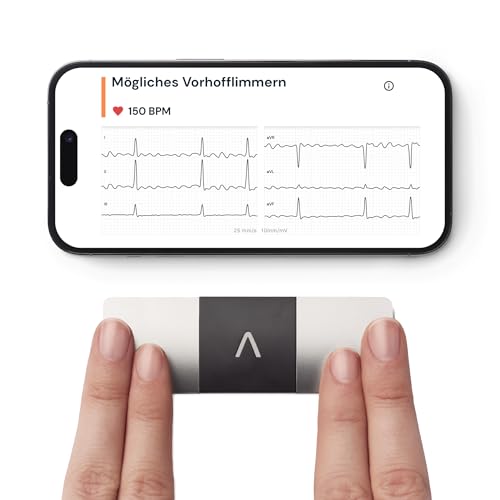Kardiamobile 6-Kanal-EKG-Herzfrequenzmesser – Sechs Ansichten des Herzens – Erkennt Vorhofflimmern – Sofortige Ergebnisse in 30 Sekunden – Funktioniert mit den meisten Smartphones