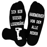 Belloxis Handwerker Geschenke für Männer Handwerker Socken Herren 43-46 Stoppersocken Herren Socken mit Spruch Geschenke für Papa Opa Geschenk Mann