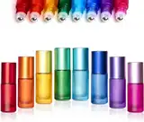 Parfumlism Roll On Glasflaschen 5ml bunt,8 Stück roller Flaschen Leer mit Edelstahl-Rollkugeln,für ätherische öle,Aromatherap Gemische,Parfüm,duftöl,lipgloss