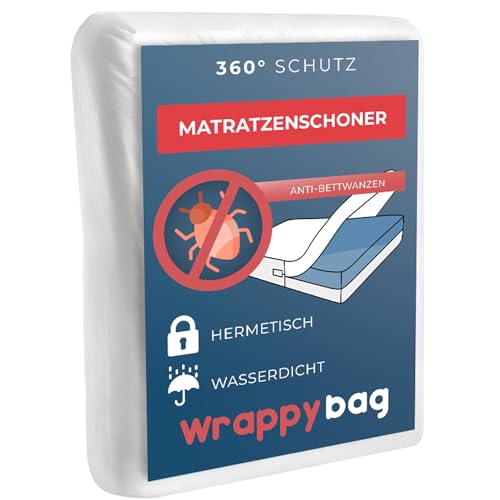 WRAPPYBAG Wasserdichter Matratzenbezug Anti-Bettwanze & Hausstaubmilben – Chemikalienfreier Matratzenüberzug – Für Matratzen 90x200 cm – Erhältlich in 15 Größen und Höhen