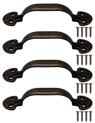 Fuxxer 4x Antike Möbel-Griffe, Bronze Design für Schubladen, Schränke, 115 x 24 mm