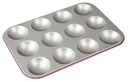 Zenker 7482 creative studio Mini-Amerikaner-Backblech für 12 Florentiner, rosa - silber, 1 Stück