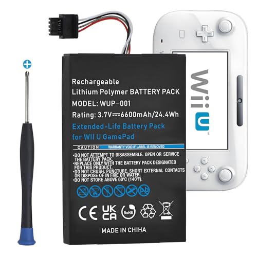 Pickle Power 6600mAh WUP-001 Ersatz Akku für Wii U Gamepad WUP-012, WUP-010