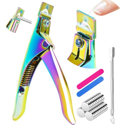 IUHFSIFS Nagelknipser Gelnägel mit Sizer-Magnet【Scharfe Klinge aus Hochtitanlegierung - SGS zertifiziert】Maniküre Tip Cutter【100% genaue Messung】 Maniküre-Salon und Heim, Magnet 15 Stück, Farbe