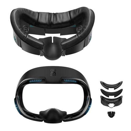 AMVR Face Cover Pad Facial Interface kompatibel mit Meta/Oculus Quest 3 Zubehör, mit weichem PU Face Cushion Pad Replacement für Quest 3 und Ice Silk Cotton. (Nicht für offizielle Ladestation)