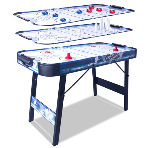 HLC 3 in 1 Air Hockey Tisch Tischspiel/Shuffleboard/Curling Bowling