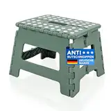 SCHWANFELD® Tritthocker Klapphocker faltbar bis 100kg [Anti-RUTSCHNOPPEN] - Premium Hocker Klappbar - Hochwertiger Tritthocker klappbar - Faltbarer Hocker - Klapptritt faltbar - klappbarer Hocker