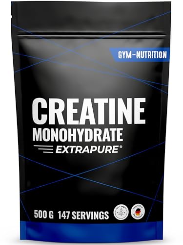 Creatin Monohydrat Pulver 500g - Kreatin Monohydrat in mikronisierter Qualität mit optimal hochdosiert - reines, ohne Zusätze, 100% vegan - Verpackung kann variieren