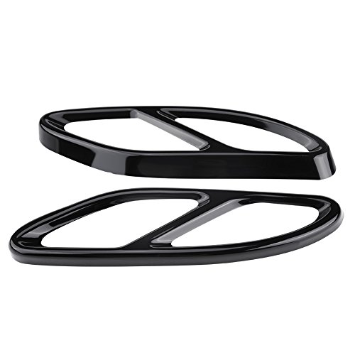 Keenso Auto Auspuffblende Abdeckungen, 1 Paar Auto Edelstahl Auspuffrohr Schalldämpfer Dekorative Abdeckung für GLC C E-Klasse C207 Coupe 2014-2017 (Schwarz)