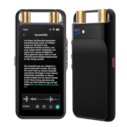 Note AI Digitales Diktiergerät One Touch Aufnahme Rauschunterdrückung mit 64GB-Karte,Unterstützung 134 Sprachen Transkription zu Text,zusammenfassen,Audio Recorder für Meetings,Interviews,Vorlesungen