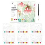 Embhlitfe Wassermalbuch für Kinder,20 Seiten Wasser Malbücher für Kinder Tier Aquarell Malbuch, Wasser Magie Malbuch für Kinder Alter 3+ Geburtstagszeichnung Geschenke (Tier)