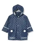 Playshoes Unisex Kinder Regenjacke Wind- Und Wasserdicht Regenmantel Regenbekleidung, Marine Punkte, 104 EU