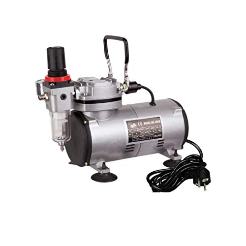 Fengda FD-18-2 Mini Airbrush Kompressor, Mächtig Luftstrom und Luftdruck, Einkolben ölfreier Mini Kompressor mit Regulator, Filtur und Manometer ausgestatt.