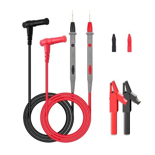 2 Stück Multimeter Messleitungen 1000V / 10A Messkabel für Multimeter 1M Lang Multimeter Zubehör Flexibler Messkabel für Labor(Schwarz, Rot)
