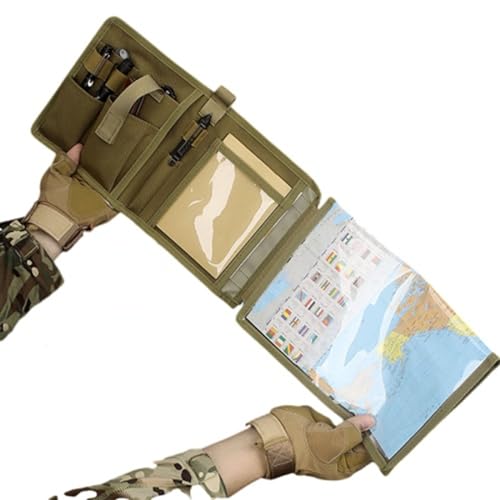 TCHAWk wasserdichte Kartentasche Für Den Außenbereich, Taktische Molle Werkzeug Dokumententaschen Mit 8 Taschen, 600D Oxford Tarnung 19x3x17,2cm