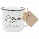 Glücksbringer Geschenk Kraftgeschenk "Mutmacher Tasse" Geschenk mit Name Frauen Männer Tasse bei Krankheit Stress Trauer Geschenk Gute Besserung für Sie und Ihn, Tasse mit Geschenkanhänger