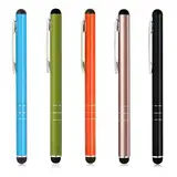 5 Stück Touchscreen Stift, Handystifte zum Tippen, Eingabestifte für iPhone, Samsung Galaxy, Xiaomi, Google Pixel Motorola, Tablets und Alle Smartphones, Blau, Grün, Orange, Gold, Schwarz
