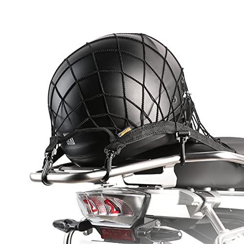 Rhinowalk Motorrad Gepäcknetz Helmnetz Aufbewahrungsnetz mit 8 Haken Motorradhelm Netz Elastisch Spannnetz Sicherungsnetz Transportnetz für Motorrad