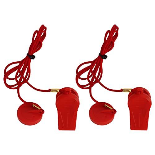 Beufee 2PCS Treadmill Magnet Safety Key, Running Machine Magnetic Safety Switch Emergency Stop Treadmill Lock with Circular Insert Red