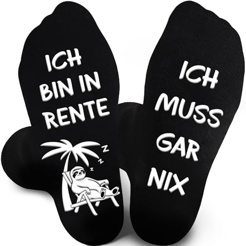 BOYATONG Renteneintritt Geschenk Männer Frau, Lustige Socken Rente Geschenk, Ruhestand Geschenke für Männer Frauen, Rentner Geschenk Mann, Abschiedsgeschenk Kollegen Rente