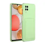 Nadoli Silicone Hülle für Samsung Galaxy A12 5G,Ultra Dünne Stoßfeste Kratzfest Wallet Weich TPU Schutzhülle Handyhülle mit Kredit Kartenhalter