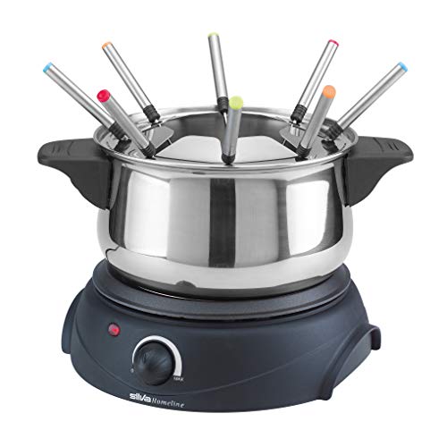 Silva-Homeline PK-F 100 Edelstahl Fondue, Inox-Schwarz