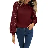 Generisch Damen Pullover Herbst Winter Damen Leichter, Langärmeliger Rollkragenpullover, Klassischer Schnitt Damen Pullover Herbst Große Größen 6XL Pullover Weihnachten Damen