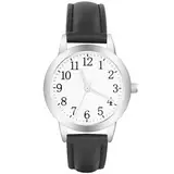 Vicloon Damenuhr, Damen Analog Quarz Uhr mit Leder Armband, Uhren Damen Einfache Business Klassische Armbanduhr Lässig Quarzuhr Kleideruhr(Schwarz)