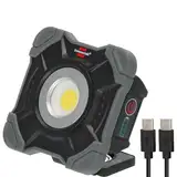 Brennenstuhl Akku LED Arbeitsstrahler SH 1000 MAC (1000lm, IP54, Akku LED Arbeitsleuchte mit Magnet und Karabinerring, robustes Gehäuse)