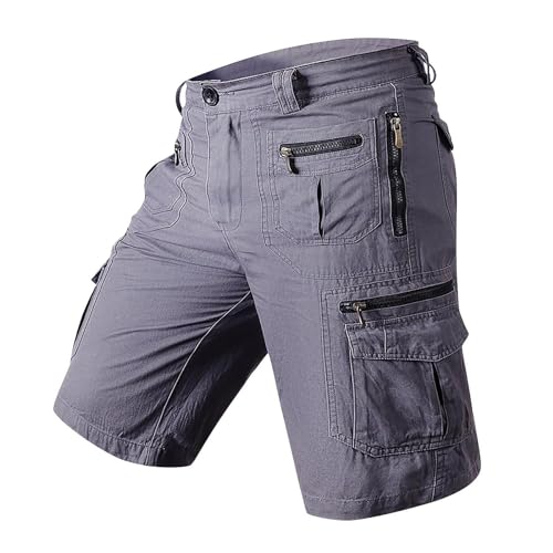 MOKBAY Cargo Bermuda Herren Stretch Kurze Hosen Sommer Kurze Arbeitshose mit Taschen Tactical Cargo Leichte Cargohose Sporthosen Offerte Lampo Weiße Work Herren Cargohose Kurz XXL