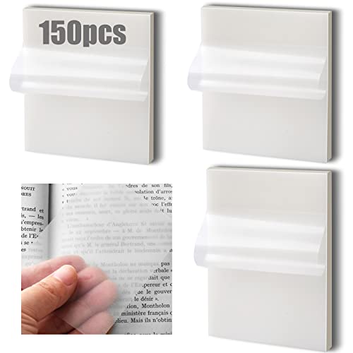 150 Blätter Transparente Haftnotizen, Wasserdichte Selbstklebendes Sticky Notes, Wiederbeschreibbare Notizzettel Tolles Büromaterial für Studenten und Mitarbeiter (100PK 7.5 * 7.5cm+50PK 9.5 * 7cm)