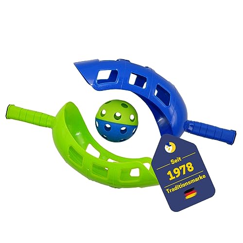 BEST SPORTING Fangball-Spiel I Scoop-Ball Set mit 2 Schlägern & 1 Ball I Fangspiel mit Ball in grün/blau I Fang-Ball Spiel für Kinder & Erwachsene I Scoop-Ball Wurf und Fangspiel I Sport-Zubehör