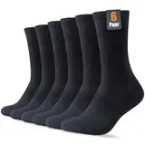 SockWaddles Tennissocken Sportsocken Herren Damen, 6 Paar Gepolsterte Atmungsaktive Baumwoll Thermo Crew Socken, Laufsocken Wandersocken Herrensocken 43-46, Schwarz