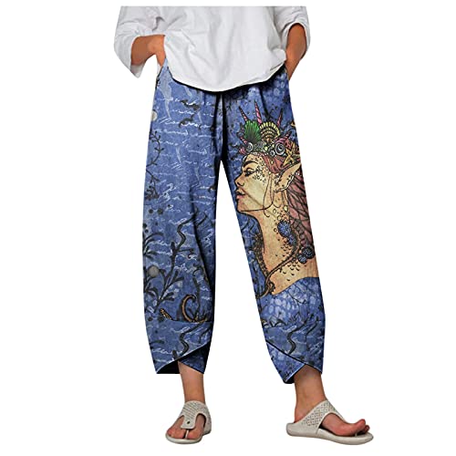 Stretch-Arbeitshose für Damen, schmale Passform, Baumwolle, Strand, Reisen, normale Passform, Anzughose, elegante Jeans, kariert, bequem, mit Taschen, Motorrad, Baggy, Cargo für Damen, blau, 42