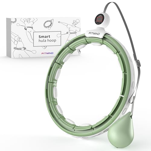 FITMIND Smart Hula Hoop Reifen Erwachsene, Hula Hoop mit Gewicht Kugel,Fitnessring Hoola Hoop zum Abnehmen für Anfänger Hula Hoopers Gewichtsverlust, 16 schnell abnehmbare Segmente