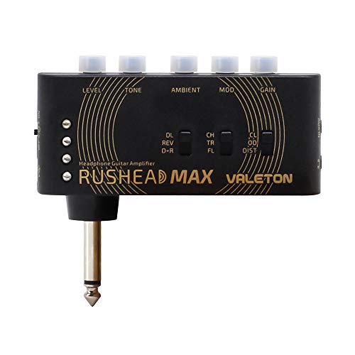 VALETON Rushead Max Mini Verstärker USB Aufladbar Portabel Hosentasche Gitarre Kopfhörerverstärker Schlafzimmer Multieffekte RH-100