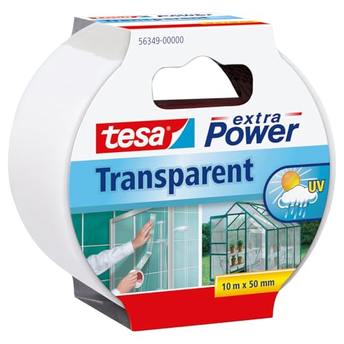 tesa extra Power Reparaturband transparent, selbstklebend, für Haushaltsreparaturen, 10m x 50mm
