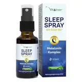 Melatonin Spray mit Premium Ashwagandha Extrakt (KSM-66®), Passionsblume, Zitronenmelisse, Baldrian, Vitamin B6 & B1 - Ohne Alkohol - Vegan - Zitronenmelisse Geschmack - 50 ml