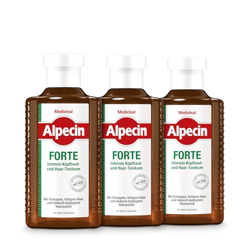 Alpecin Medicinal FORTE Tonikum - 3 x 200 ml - Wirksam gegen Schuppen und Haarausfall, Lindert Kopfhautjucken, Beruhigt Irritationen, Ideal bei fettigem Haar, mit Salicylsäure und