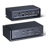 iVANKY 20-in-1 FusionDock Max 1 Dual Thunderbolt 4 Dock, Quad 6K@60Hz Monitor MacBook Docking Station mit 2*HDMI, 7 * 10Gbps USB, 2,5GbE, 96W PD, SD/TF 4.0, 40Gbps Dock für Mac M1/M2/M3/M4 Pro/Max