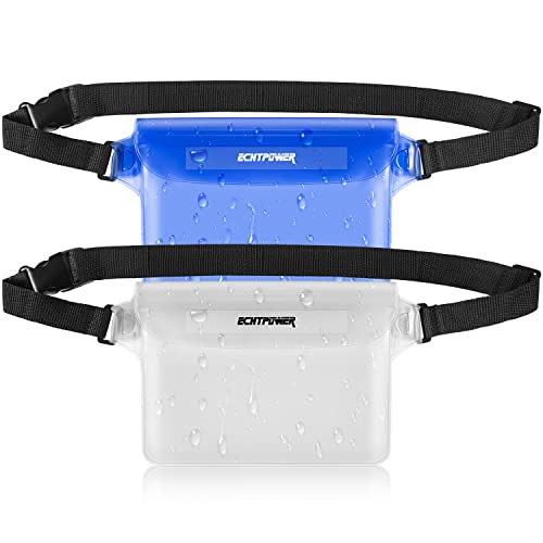 ECHTPower wasserdichte Tasche, wasserdicht, mit verstellbarem Gurt, schützt Telefon/Geld/Karte/Schlüssel, ideal für Schwimmen, Rafting, Kajak, Bootfahren, Camping, Wandern, Angeln – 2 Stück