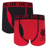 Liverpool FC - Herren Premium-Boxershorts mit Vereinswappen - Offizielles Merchandise - Geschenk für Fußballfans - Rot - 2 Stück - L