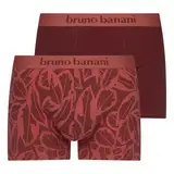 bruno banani 2er Pack Herren Unterhose Boxershorts Pants Trunks Shorts Calathea, Farbe:Rot, Wäschegröße:L, Artikel:-4859 weinrot/rostrot Print