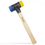 Wiha Schonhammer Safety I weich/mittelhart I Hickory-Holzstiel I Rund-Schlagkopf Ø 30 mm I Kunststoffhammer 290 mm I 272 g I Innenausbau, Montagearbeiten, Kfz-Reparatur & Maschinenbau (26653)