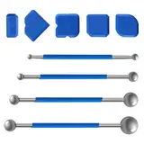 9 Stück Werkzeug Schaber Kit Fugenglätter Set 4 Stk Metallkugel Abzieher 5 Stk Silikon Fugenglätter Silikon Fugenglätter für Badezimmer Küchenfliesen