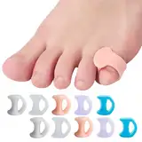 Roosea 10 Stück Zehenspreizer Silikon Gel Zehenstrecker Kleiner Zeh Zehentrenner Silikon Zehenspreizer Hallux Valgus Toe Spreader Separatoren Zehenstrecker für überlappende Zehen und Schützen Zehen