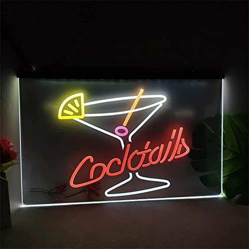 Leuchtschilder Cocktails USB-Neonlichter for Bar, Pub, Weinlounge, Neonschild for Wanddekoration(40x30cm)