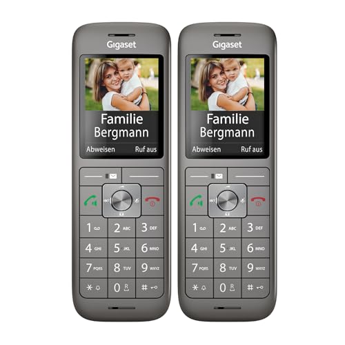 Gigaset CL660HX DUO - 2 design DECT-Mobilteil mit Ladeschale - Fritzbox-kompatibel - hochwertiges Schnurloses Telefon für Router und DECT-Basis, anthrazit-metallic [Deutsche Version][Ohne Basis]