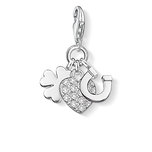 Thomas Sabo Damen Charm-Anhänger Herz Hufeisen Kleeblatt Charm Club 925 Sterling Silber 0870-051-14