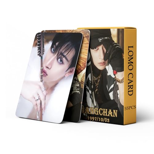 Stray Kids Photocards 55 PCS Stray Kids Album Photo Cards Stray Kids Kpop Gift Lomo Cards Merch for Boys and Girls (Bang Chan)